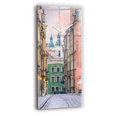 Reloj de cristal vertical Casco antiguo de Varsovia - espejomat.es