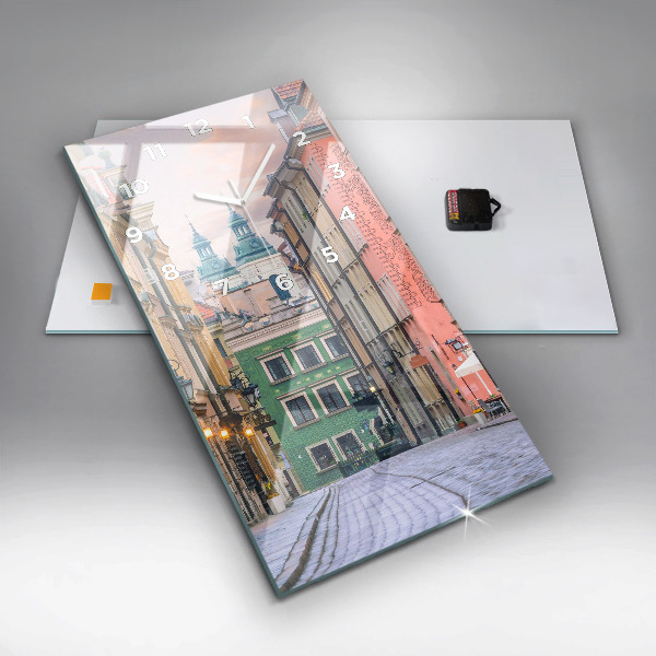 Reloj de cristal vertical Casco antiguo de Varsovia - espejomat.es