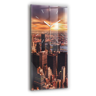 Reloj de vidrio vertical Panorama de la ciudad oeste - espejomat.es