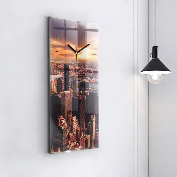 Reloj de vidrio vertical Panorama de la ciudad oeste - espejomat.es
