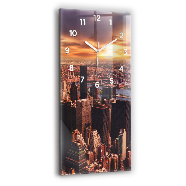 Reloj de vidrio vertical Panorama de la ciudad oeste - espejomat.es