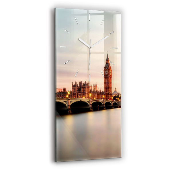 Reloj de vidrio vertical Big Ben, horizonte de Londres - espejomat.es