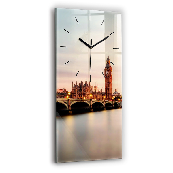Reloj de vidrio vertical Big Ben, horizonte de Londres - espejomat.es