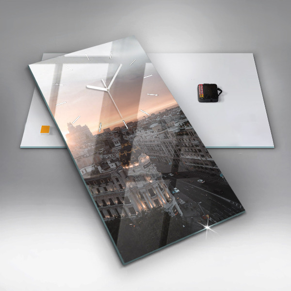 Reloj vertical Ciudades al atardecer - espejomat.es