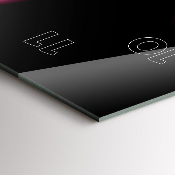 Reloj de vidrio vertical Fuente de Wrocław por la noche - espejomat.es