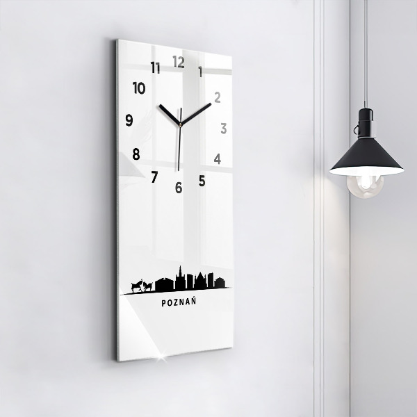 Reloj vertical Gráfico del horizonte de Poznan - espejomat.es