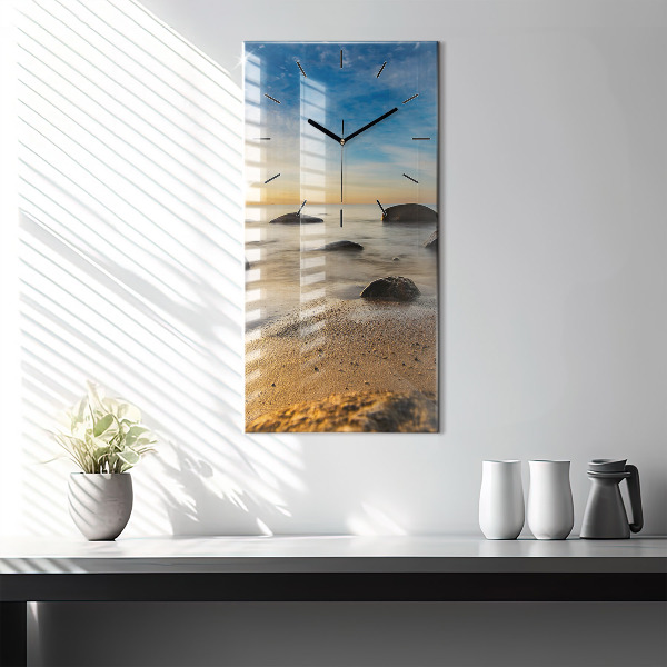 Reloj de cristal vertical Amanecer Mar Báltico - espejomat.es