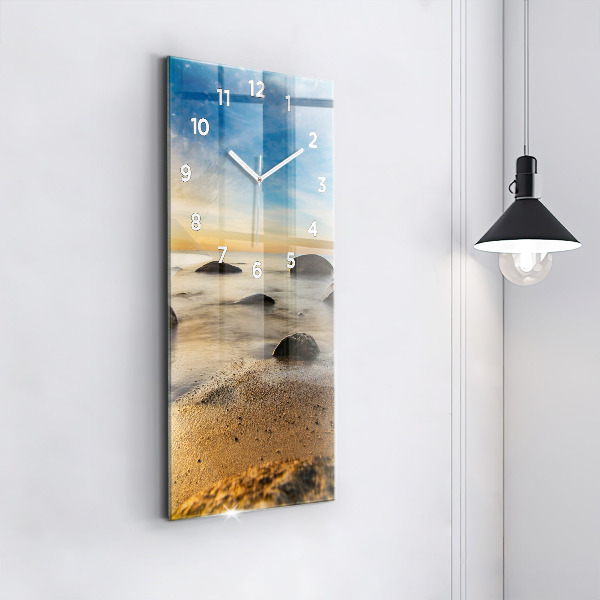 Reloj de cristal vertical Amanecer Mar Báltico - espejomat.es