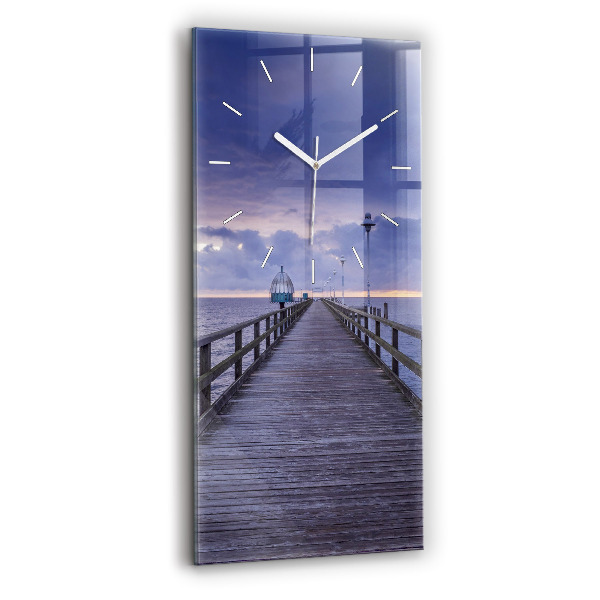 Reloj de cristal vertical Muelle en el mar Báltico - espejomat.es