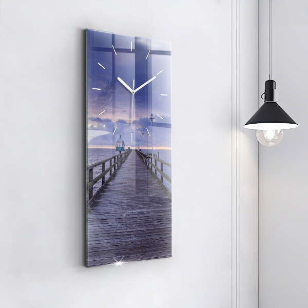 Reloj de cristal vertical Muelle en el mar Báltico - espejomat.es