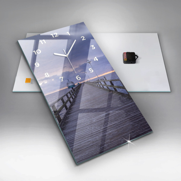 Reloj de cristal vertical Muelle en el mar Báltico - espejomat.es