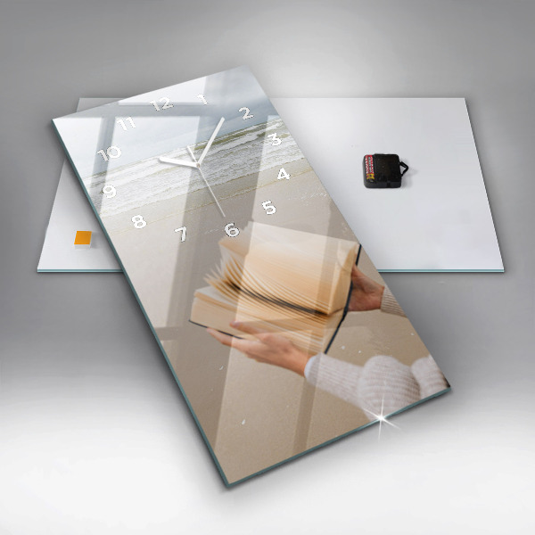 Reloj de cristal vertical Un momento con un libro - espejomat.es