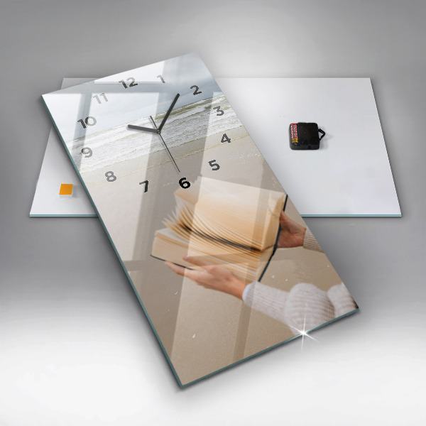 Reloj de cristal vertical Un momento con un libro - espejomat.es