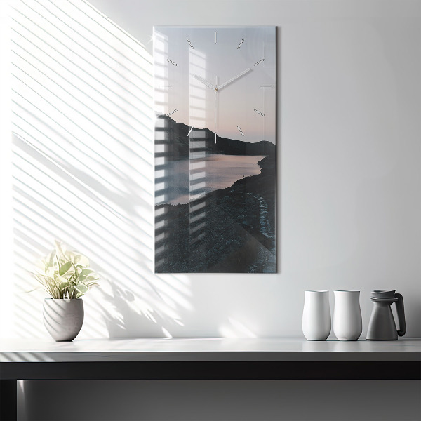 Reloj vertical Lago y montañas - espejomat.es