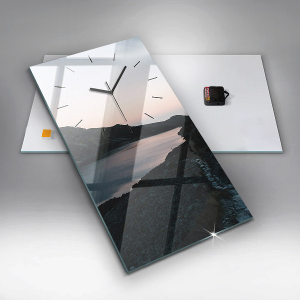 Reloj vertical Lago y montañas - espejomat.es