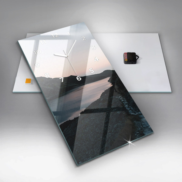 Reloj vertical Lago y montañas - espejomat.es