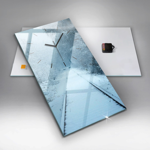 Reloj de cristal vertical Ciervos en las vías - espejomat.es