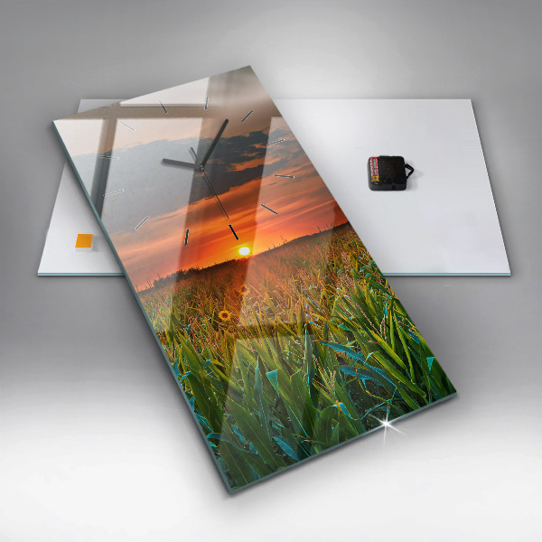 Reloj vertical Girasoles en un prado - espejomat.es