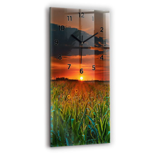 Reloj vertical Girasoles en un prado - espejomat.es