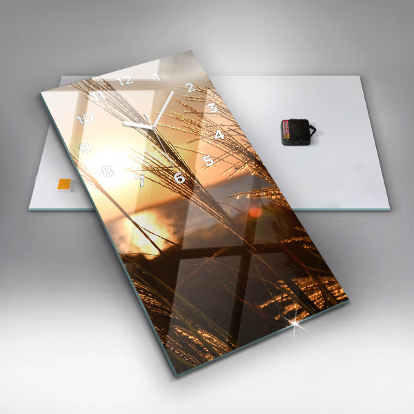 Reloj de vidrio vertical Trigo en la hora dorada - espejomat.es