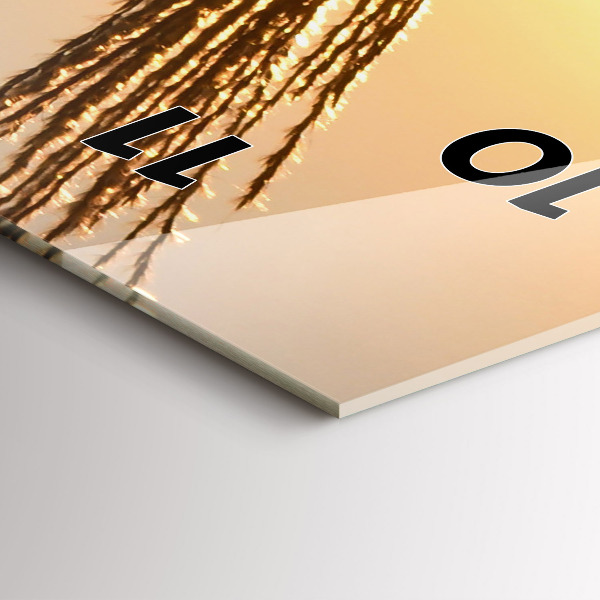 Reloj de vidrio vertical Trigo en la hora dorada - espejomat.es