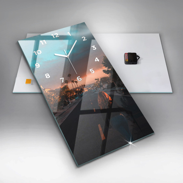 Reloj de cristal vertical Mujer en la carretera - espejomat.es