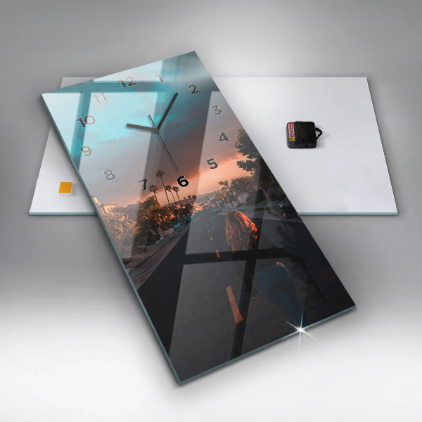 Reloj de cristal vertical Mujer en la carretera - espejomat.es