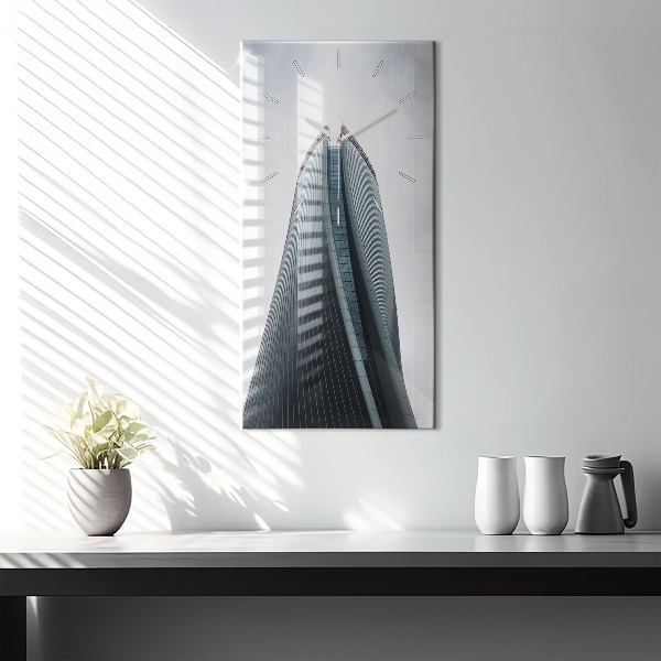 Reloj de vidrio vertical Rascacielos de Milán - espejomat.es