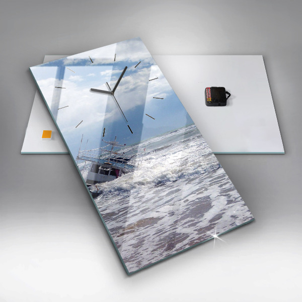 Reloj de cristal vertical Embarcación hundida - espejomat.es