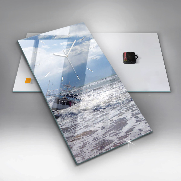 Reloj de cristal vertical Embarcación hundida - espejomat.es