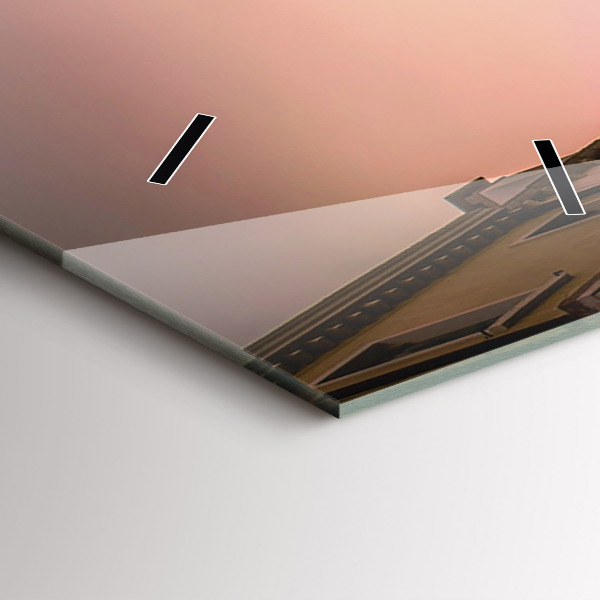 Reloj de vidrio vertical Vista sobre el canal en la ciudad - espejomat.es