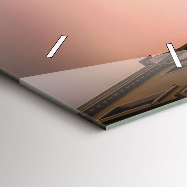 Reloj de vidrio vertical Vista sobre el canal en la ciudad - espejomat.es