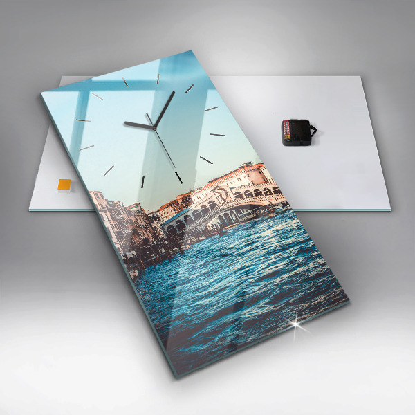 Reloj de cristal vertical Puente de Rialto en Venecia - espejomat.es