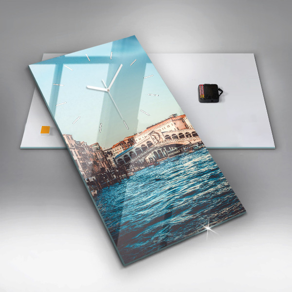 Reloj de cristal vertical Puente de Rialto en Venecia - espejomat.es