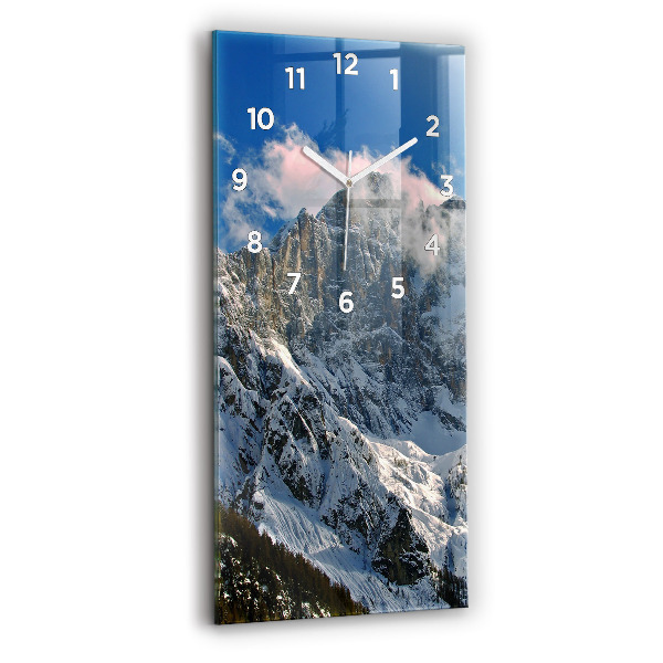 Reloj de vidrio vertical Montañas bajo el cielo azul - espejomat.es