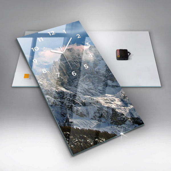 Reloj de vidrio vertical Montañas bajo el cielo azul - espejomat.es