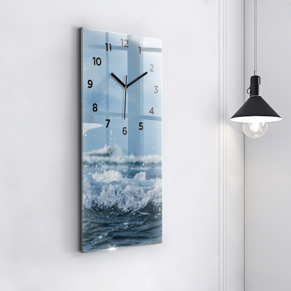 Reloj vertical Fotografía de olas - espejomat.es