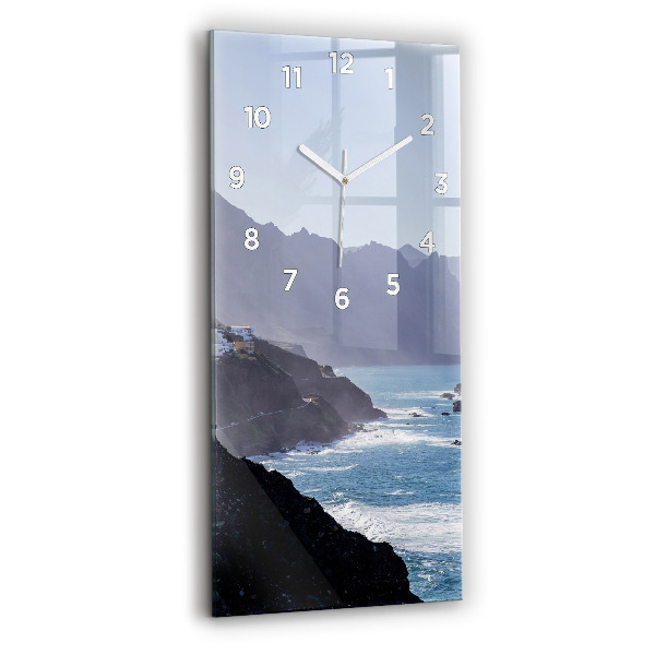 Reloj de cristal vertical Montañas junto al océano - espejomat.es