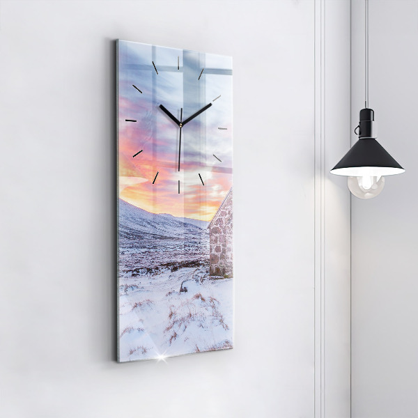 Reloj de cristal vertical Cabaña en las montañas - espejomat.es