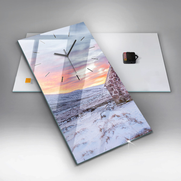 Reloj de cristal vertical Cabaña en las montañas - espejomat.es