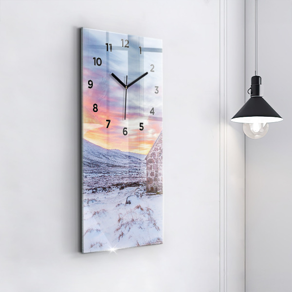 Reloj de cristal vertical Cabaña en las montañas - espejomat.es