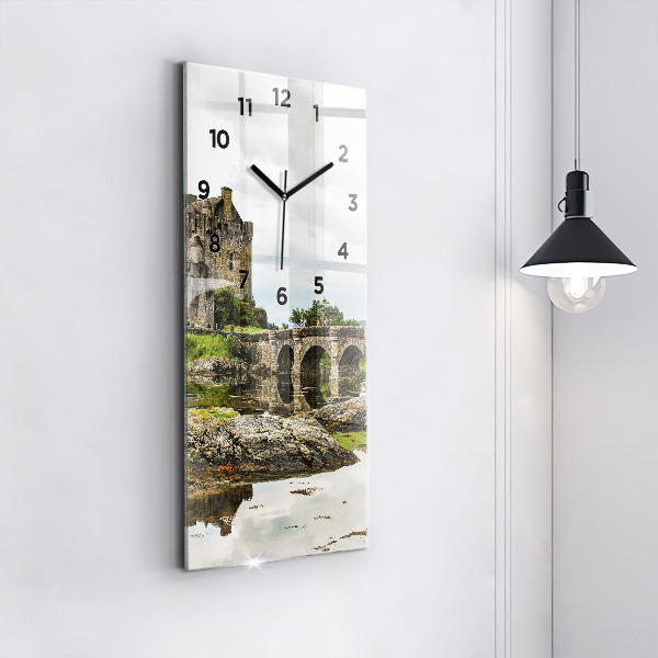 Reloj de vidrio vertical Castillo de Eilean Donan Escocia - espejomat.es