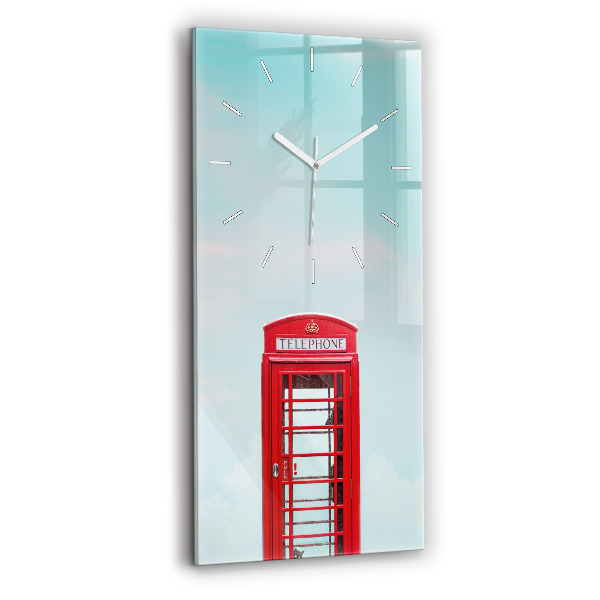Reloj de vidrio vertical Cabina telefónica - espejomat.es