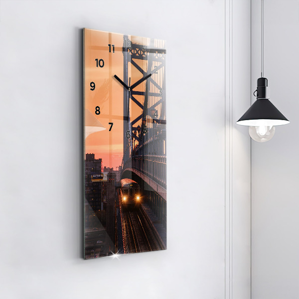 Reloj de vidrio vertical Puente Benjamin Franklin - espejomat.es