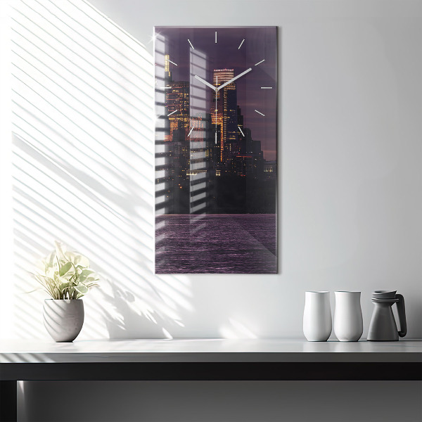 Reloj de cristal vertical Panorámica de la ciudad de Filadelfia - espejomat.es