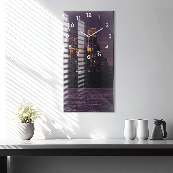 Reloj de cristal vertical Panorámica de la ciudad de Filadelfia - espejomat.es