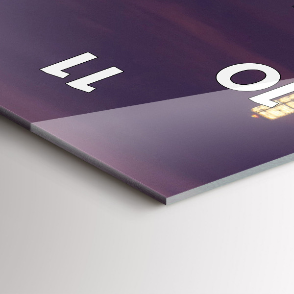 Reloj de cristal vertical Panorámica de la ciudad de Filadelfia - espejomat.es