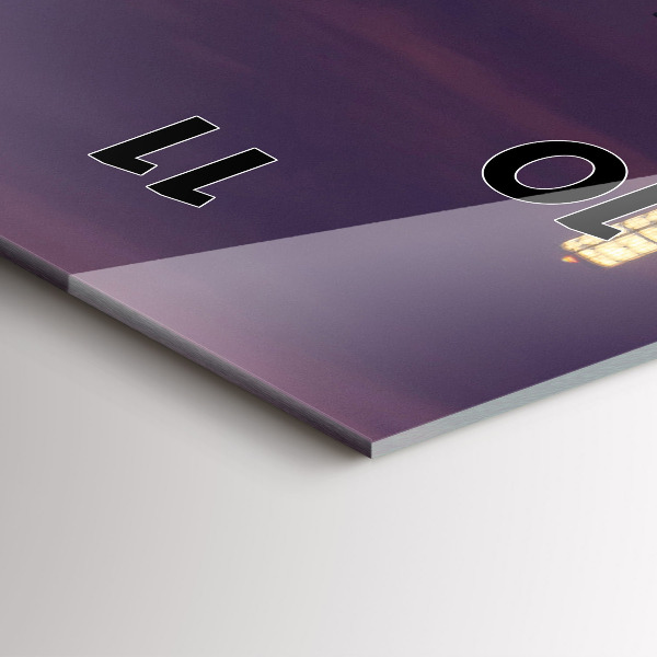 Reloj de cristal vertical Panorámica de la ciudad de Filadelfia - espejomat.es