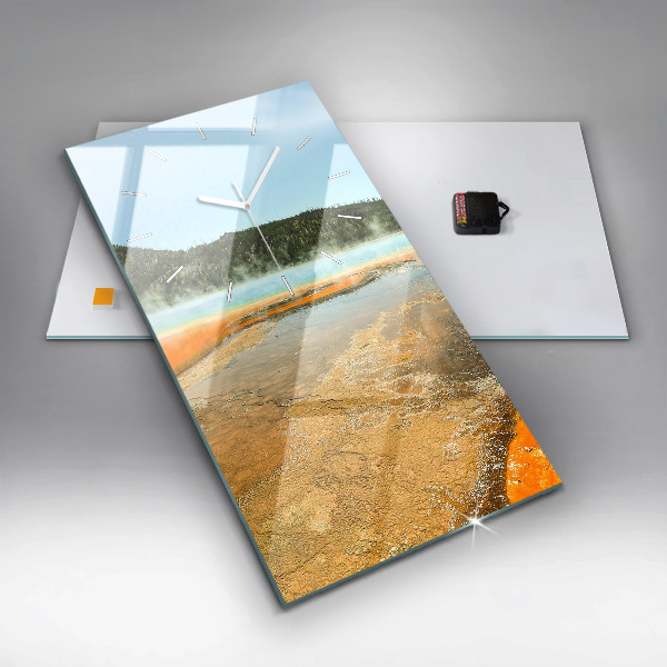 Reloj vertical Lago con montañas - espejomat.es