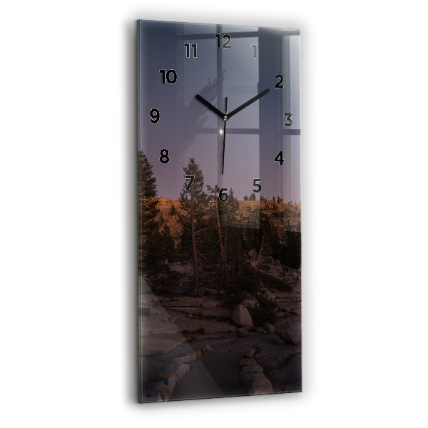 Reloj de vidrio vertical El camino rocoso de Yosemite - espejomat.es